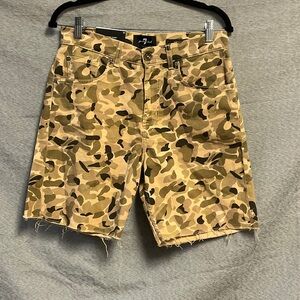 7 For All Mankind Camo Jean Shorts